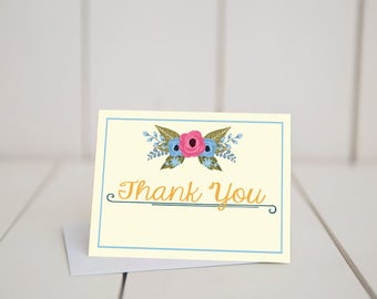 Floral Thank You- 5.5x4 folded note card