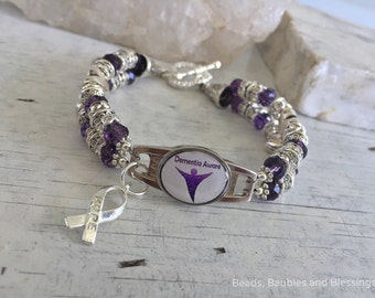 Dementia Awareness Bracelet, Awareness Jewelry, Dementia Awareness, Dementia Support Bracelet, Alzheimers Awareness Bracelet, Dementia Charm