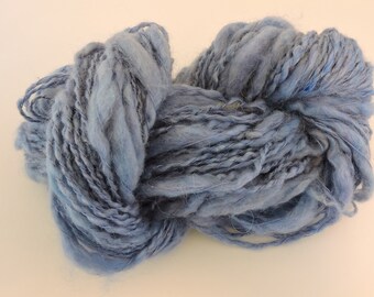 Art Yarn Super Bulky Thick and Thin Kid Mohair Blue 18-4-5