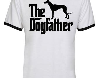 The Dogfather Greyhound Shirt - The Dog Father Greyhound Shirt - Greyhound Dog Shirt - Dog Dad - Men Unisex Ringer Tee T-Shirt - IZRSUB178