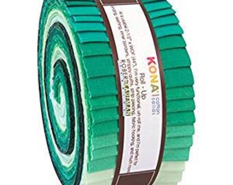 Kona Cotton Lush Lagoon palette JELLY ROLL from Robert Kaufman - 40 pieces (2.8 yards) - RU-441-40