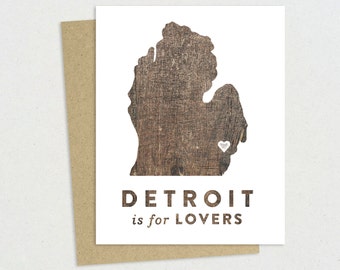 Detroit is for Lovers • Single Card & Envelope • Blank Inside