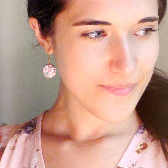 Liberty earrings, Pastel earrings, Multicolor earrings, Flower earrings, Liberty jewelry, Summer trends, Gift under 30, Stainless steel