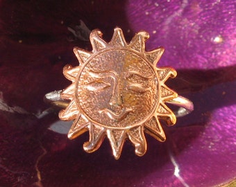 sun Ring//copper sun ring// silver sun ring