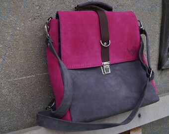Satchel/ Backpack pink-gray
