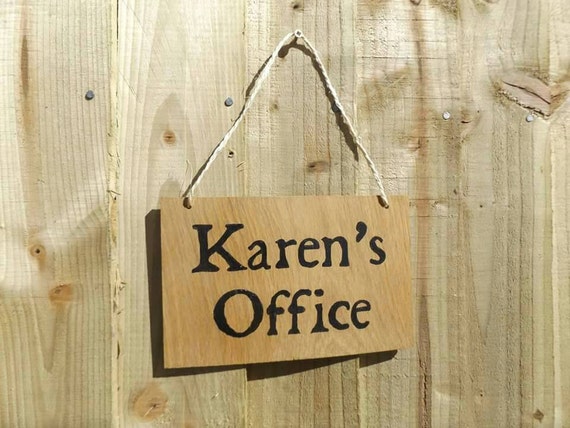 Personalised office sign Oak wood office sign Door Sign Personalised office sign Oak wood office sign Door Sign