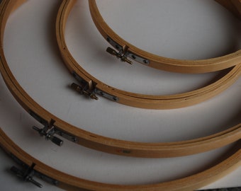 Set of 4 Embroidery Hoop - Wooden Embroidery Hoops 12" and 8"