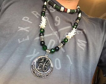 Snake vertebrae necklace made snake totem viking rune necklace