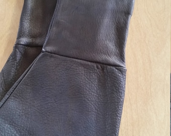 Black Deerskin Leather gauntlet medieval or motorcycle gloves .....made in USA