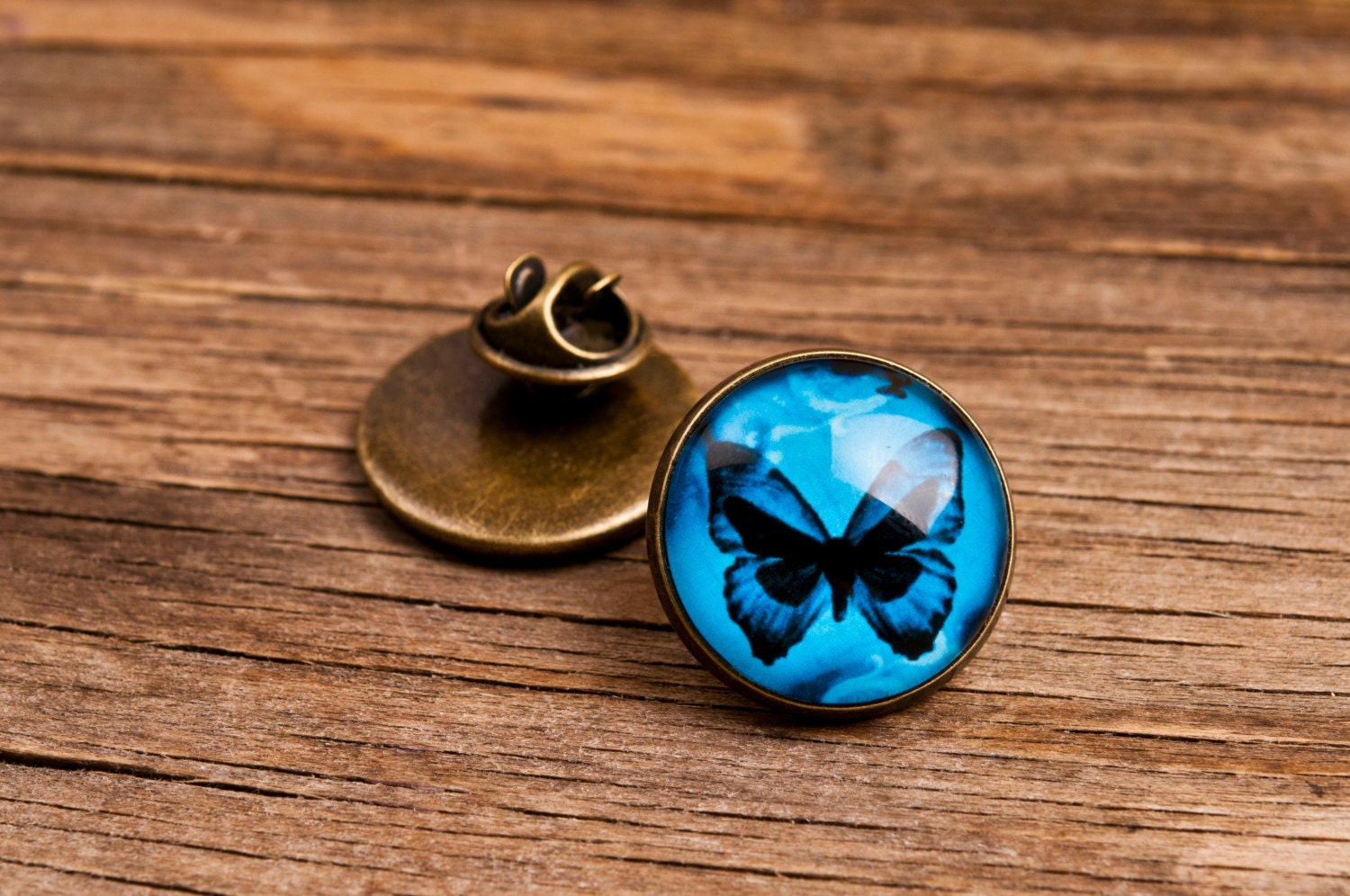 Lapel pin Blue butterfly lapel pin butterfly pin butterfly