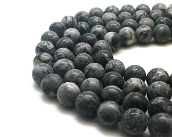 Natural Scenery Jasper Beads Strand 4∼12mm Scenery Stone Scenery Gemstone Scenery Wholesale Scenery Genuine Scenery Mala