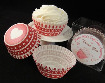 Heart Bottom Valentines Cupcake Liners