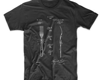 Fork Patent T Shirt, Chef Gift, Chef T-shirt, Cook Gifts, PP0238