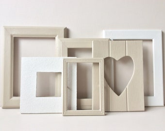 Gallery Wall Frames - Annie Sloan, Country Grey, Old White, Gallery Wall Frame Set, Old Frames, Gallery Wall, Recycled Frames.
