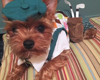 Dog Costume, Dog Golfer Costume, Halloween Dog Costume, dog clothes, pet clothes, dog golf