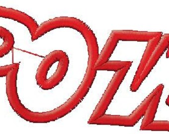 Pow Comic Text Applique Embroidery Design