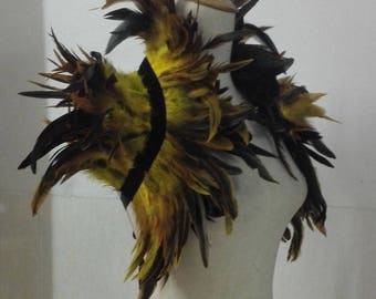 Carnival rooster feather shoulder wrap, shrug # CW17004