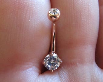 Rose or chirurgicaux en acier Prung ensemble nombril anneau 14g... 8mm