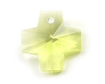 Helenski CRYSTAL Beads JONQUIL 14MM CROSS Pendant 4 Pieces -