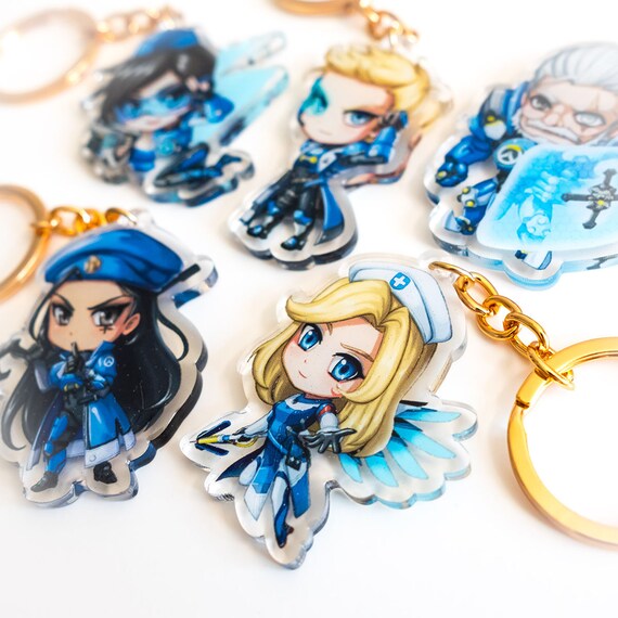 Overwatch Archives Uprising Acrylic Keychain Charm Cute Mercy