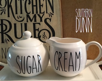 Rae Dunn Inspired Sugar and Cream Decals, Rae Dunn Inspired Vinyl Decals