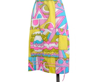Vintage 60s Slip - 60s Half Slip - Nylon Slip - 60s Nylon Slip - Psychedelic Slip - Pink Purple Green - 60s Skirt - Pop Art - Nylon Tricot