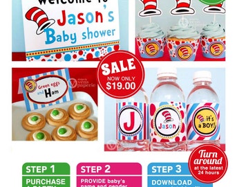 Party Ville Baby Shower Package Personalized FULL Collection Set - PRINTABLE DIY - F2a