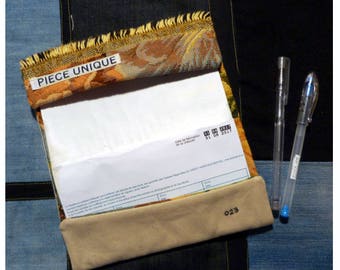 Checkbook protector made from recycled cotton