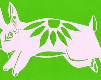 Bunny rabbit papercutting