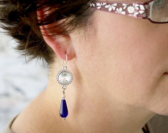 Blue Earrings for Bride - Best Friend Gift Ideas - Girlfriend Gift Ideas - Elegant Earrings for Her - Romantic Dangle Earrings