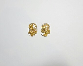 Gold Flake Lucite Earrings