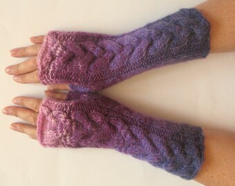 Fingerless Gloves Violet Purple wrist warmers