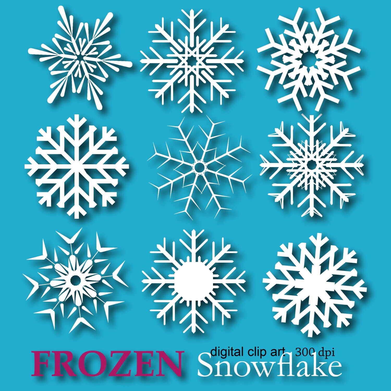 Frozen Snowflake Clipart Snowflake digital paper Edible