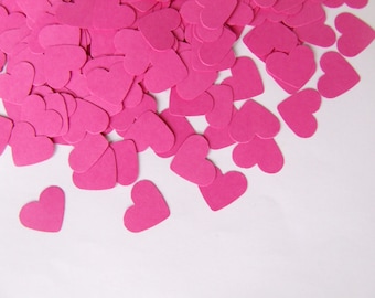 Wedding confetti hearts - Pink Paper hearts - die cut hearts - paper heart confetti - weddings