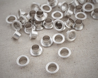 12mm x100Sets Hole round Eyelets / Silver Plated / Grommet / Eyelet / Round Eyelet with Washers