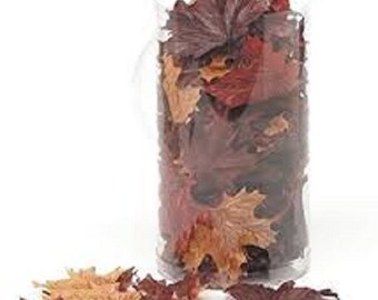100 Piece Silk Screen Maple Leaves, Brown Mix, Fall, Autumn, Halloween Decor, Artificial,