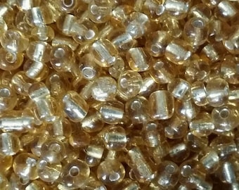 Seed beads 4mm 20g gold champagne