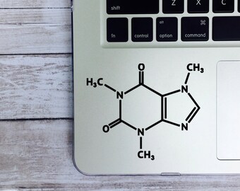 Laptop Decal, Caffeine Molecule, Vinyl Decal, Serotonin Molecule, Dopamine Molecules