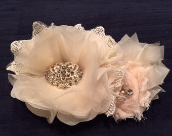 Double flower hair bow