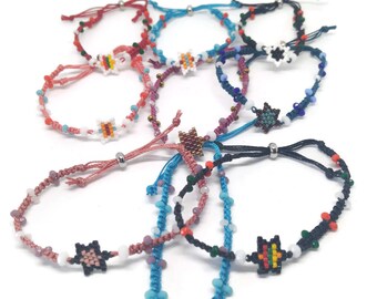 Star Macrame Bracelet, Star Friendship Bracelet, Boho Star Bracelet