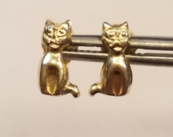 Delicate 14K Cat Post Earrings
