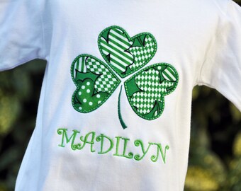 Girls Shamrock Shirt - Whimsical Shamrock Shirt - St Patricks Day Shirt - St Patricks Shirt - Personalized Shirt - Girls St Patricks Shirt