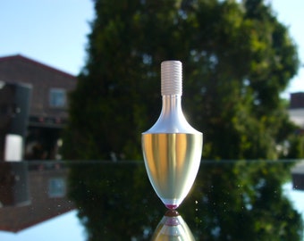 Manually Machined Brass & Aluminum Pocket Spinning Top (Ruby Tip)
