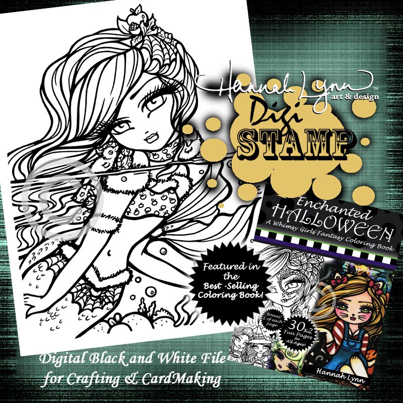 PRINTABLE Digi Stamp Fall Mermaid Ducklings Enchanted