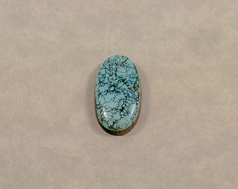 Number 8 turquoise/ Robin egg blue oval spiderweb cabochon/ designer quality