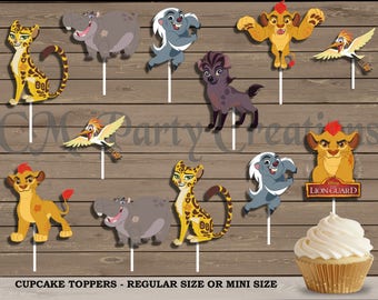 The Lion Guard Cupcake Toppers, Die Cuts, Birthday Party Cupcake Toppers