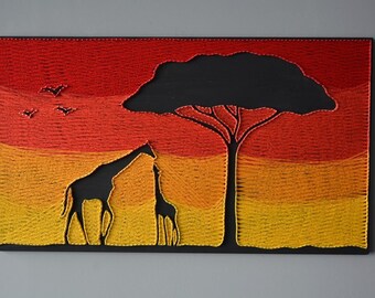 String Art Giraffe Wall Art Giraffe Home Decor Safari Nursery Art Giraffe Wall Decal Safari Wall Art Giraffe Decorations Giraffe Decal