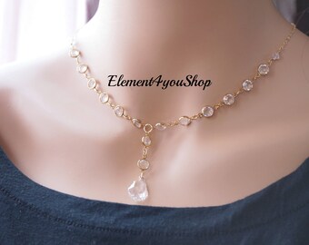 Cristaux de Swarovski collier mariée bijoux demoiselle d’honneur cadeau de mariage mère cuplinks canal de cadeau de mariée lien argent or clair goutte baroque