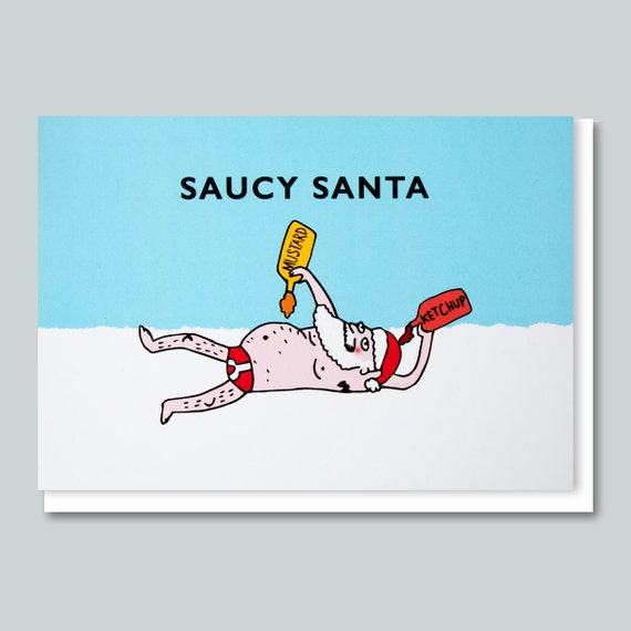 Items Similar To Funny Christmas Card Christmas Cards Sexy Santa