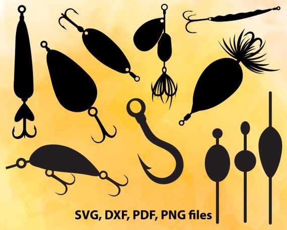 Fishing lure Fishing hook SVG DXF PDF Png Cutting files